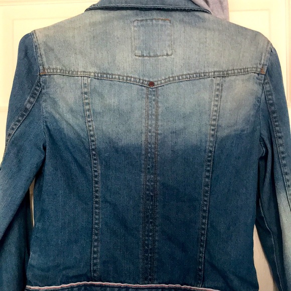 Esprit Jean Jacket with light gray hood & sleeves, Size: 8 - Picture 3 of 5